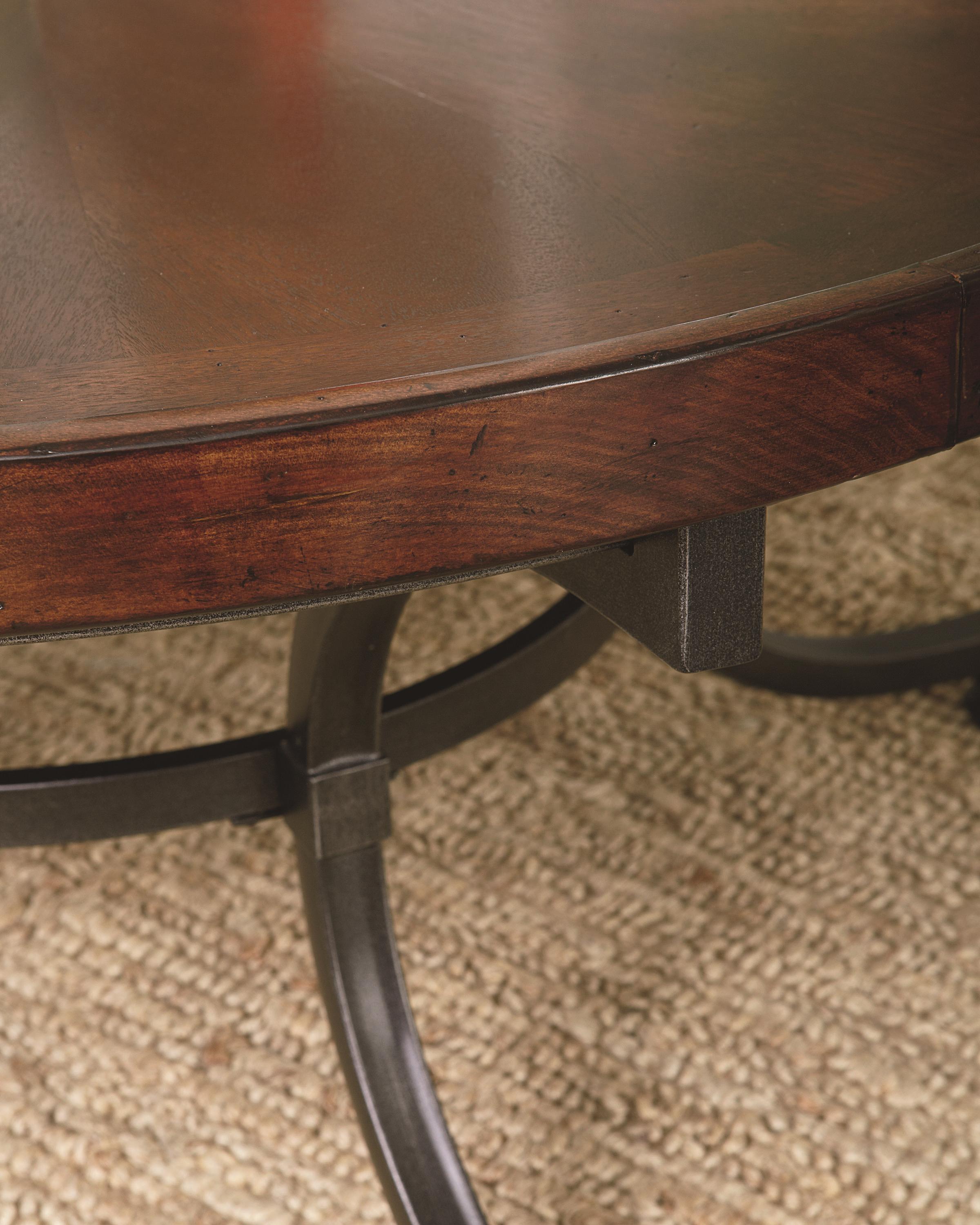 Hammary Barrow Round Cocktail Table with Metal Legs Johnny Janosik